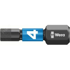 Бита ударная под внутренний шестигранник 840/1 IMP DC Impaktor Hex-Plus алмазное покрытие хвостовик 1/4 C 6.3 4 x 25 мм WERA WE-057604