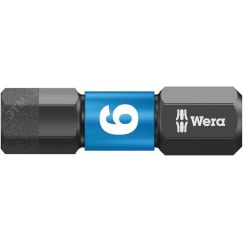 Бита ударная под внутренний шестигранник 840/1 IMP DC Impaktor Hex-Plus алмазное покрытие хвостовик 1/4 C 6.3 6 x 25 мм WERA WE-057606
