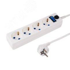 Фильтр сетевой PROconnect STANDARD 4 гнезда, 1.5 м, 3х0.75 мм, с/з + автовыкл., белый REXANT 11-7226