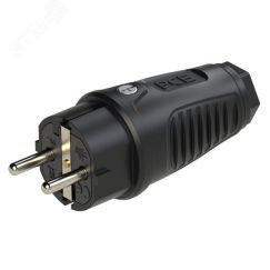 Вилка каб 16А/250V/2P+E/IP44 корпус черный, маркер черный PCE 0512-ss