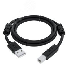 Кабель USB 2.0 AM на BM, 3 м., черный, ферритовые кольца Greenconnect GCR-52417