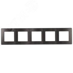 Рамка для розеток и выключателей Серия 12 12-5105-12 на 5 постов, Сатин, графит ЭРА Б0052545