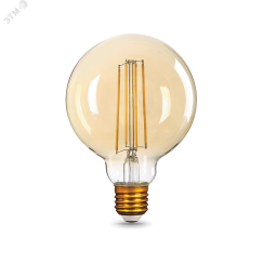 Лампа светодиодная филаментная LED 8 Вт 740 лм 2400К AC185-265В E27 шар G95 теплая золотистая колба Black Filament Gauss Gauss 105802008