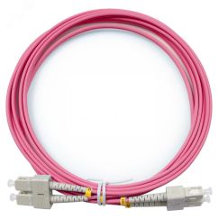 Шнур оптический duplex 3м SC-SC 50/125 мм OM4 LSZH Cabeus FOP-50-OM4-SC-SC-3m