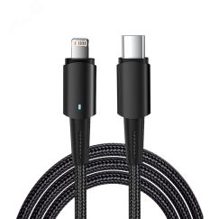 Кабель USB Type-C - Lightning для Apple, 3А, 1м, черный REXANT 18-7069