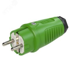 Вилка каб 16A/250V/2P+E/IP54 корпус зеленый, маркер черный PCE 0511-us