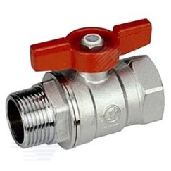 Кран шаровой хромированный R254D Ду 15 1/2' Ру42 ВН бабочка красный Giacomini R254X003