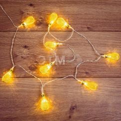 Гирлянда светодиодная восточные Фонарики 10 LED желтые 1,5 м, прозрачный ПВХ, питание 2xАА Neon-Night 303-071