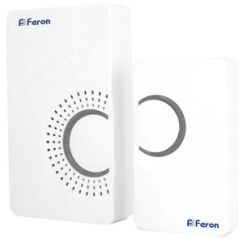 Звонок беспроводной 36 мелодий, 2*1,5V/ААА (база), IP20, белый, серый Feron FERON E-373