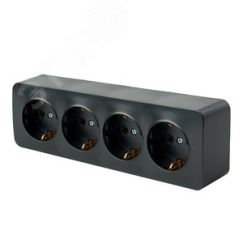 Розетка четырехместная с/з 250В 10А серия София черный матовый STEKKER STEKKER MST16-14-05 49506