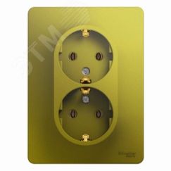 GLOSSA розетка двойная с заземлением в сборе фисташковый SE (Systeme) GSL001024