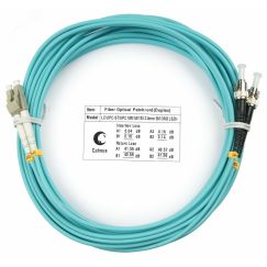 Шнур оптический duplex 5м LC-ST 50/125 мм OM3 LSZH Cabeus FOP-50-LC-ST-5m