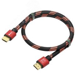 Кабель HDMI 2.0, Ultra HD 19М на 19М, 2 м., AL красный капрон Greenconnect GCR-54508
