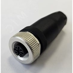Разъем М12, 5A, гнездовой, винт, пластиковый, прямой, резьба PG7, кабельная часть СТЭЗ 185200108