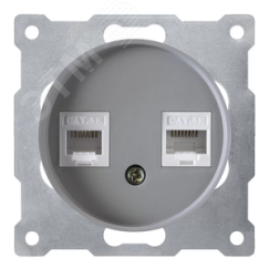 Розетка двойная компьютерная RJ45 кат.5e, цвет серый (серия Florence) OneKeyElectro 2172841
