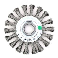Щетка дисковая жгутовая Д115x13x22,2, ворс нерж сталь 0,50 по металлу (13-032) EuroBrush EB-DSS3