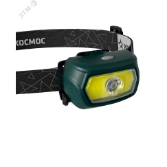 Фонарь налобный аккум/3Вт+5ВтCOB/кол. линза/съемн Li-ion18650 1200mAh/USBшн typeC КОСМОС KOC509Lit