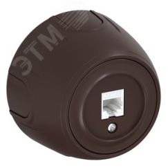 Розетка компьютерная 1xRJ45 кат.5e  Rotondo, цвет коричневый OneKeyElectro 7700888