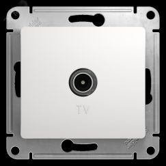 GLOSSA Розетка телевизионная TV одиночная в рамку 1дБ белая SE (Systeme) GSL000191