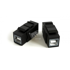 Вставка Keystone Jack проходной адаптер USB 2.0 (Type B) ROHS черная Hyperline 251217