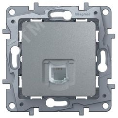 ETIKA Розетка телефонная RJ11 алюминий Daccord/Legrand 672440