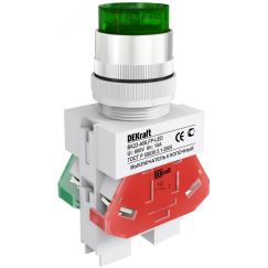 Кнопка зеленая ABLFP 22мм LED 220В ВK-22 SE (Dekraft) 25026DEK