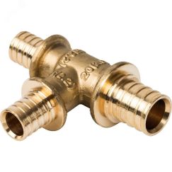 Тройник переходной 20x16x16 для труб из сшитого полиэтилена аксиальный STOUT SFA-0014-201616