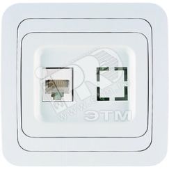 Mimoza бел/бел розетка CAT5e + гнездо Makel 12035
