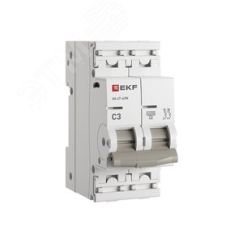 Автоматический выключатель 2P 3А (C) 4,5kA ВА 47-63N EKF PROxima EKF M634203C