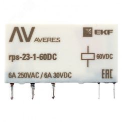 Реле промежуточное РП slim 23/1 6A 60В DC EKF rps-23-1-60DC