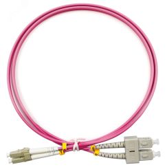 Шнур оптический duplex 1,5м LC-SC 50/125 мм OM4 LSZH Cabeus FOP-50-OM4-LC-SC-1,5m