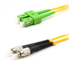 Патч-корд оптический переходной SM. 9/125 (OS2) SC/APC-FC/UPC Duplex PVC 5м, REXANT 50-2857-1