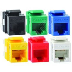 Модуль розеточный Keystone категории 6 UTP 1xRJ45 T568A/B черный Eurolan 16B-U6-03BL