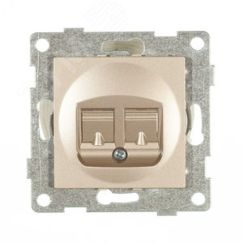 Ugra Розетка компьютерная RJ45, одинарная, скрытая установка.  шампань GUSI Electric С11К1-027