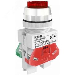 Выключатель кнопочный ВK-22 ABLFP диам. 22мм зеленый LED 24В AC/DC SE (Dekraft) 25069DEK