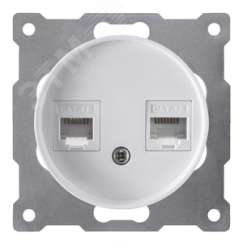 Розетка двойная компьютерная RJ45 кат.5e, цвет белый (серия Florence) OneKeyElectro 2172772