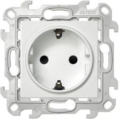 Розетка 2К+З Schuko со штор, белый Simon 2450432-030