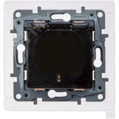 Розетка с заземлением IP44 - Legrand Etika - со шторками с защитной крышкой 16А 250В винтовые зажимы - антрацит Daccord/Legrand 672626