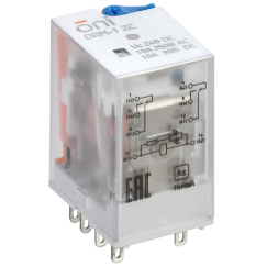 Реле интерфейсное ORM-1 2C 24В DC со светодиодом и тестовой кнопкой ONI