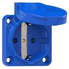 Розетка встраиваемая 16А/250V/2P+E/IP54 50x50 подключение сзади синяя безвинтовые клеммы PCE 109-0b