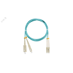 Шнур оптический переходной, мм 50/125 OM3, SC/UPC-LC/UPC, двойной, LSZH, 2мм, аква, 3м NIKOMAX/NIKOLAN NMF-PC2M3C2-SCU-LCU-003