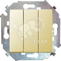 15 Выключатель трехклавишный 10А 250В винтовой зажим слоновая кость Simon 1591391-031