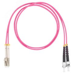 Шнур оптический коммутационный (патч-корд), LC-ST, дуплекс (duplex) OM4, нг(А)-HF, маджента, 1,5 м Datarex DR-220372