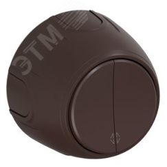 Переключатель двойной  Rotondo, цвет коричневый OneKeyElectro 7700958