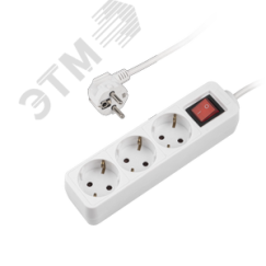 Удлинитель бытовой ФАZА FTS-03-300 (3 х 3,0) с заземлением и выключателем JazzWay 5053038