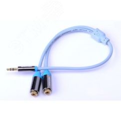 Переходник - разветвитель аудио Jack 3.5 мм M на 2RCA F - 0.3 м. Vention VAB-R02-B030