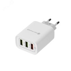 Сетевое зарядное устройство для iPhone iPad 3хUSB 5V 3А + 1А + 1А белое, REXANT 16-0277