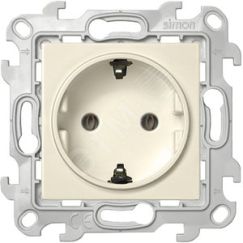 Розетка 2К+З Schuko без штор, слоновая кость Simon 2450434-031