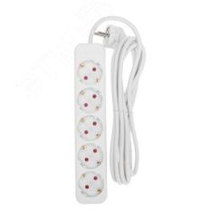 Удлинитель STANDARD 5 гнезд, 3 м, 3х1,0 мм2, с/з, белый REXANT 13-4029