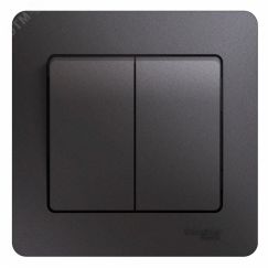 GLOSSA выключатель 2-клавишный в сборе сх.5 графит SE (Systeme) GSL001352
